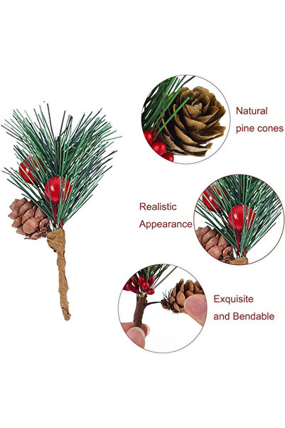 OEM Set of 20 artificial Christmas tree branches, plastic, brown/green/red
