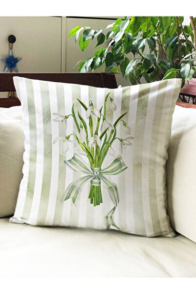 milroma غطاء وسادة مخملي مطبوع بنمط زهور مقاس 43x43 سم