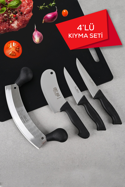 İnci KIYMA ZIRH SATIR BIÇAK SETİ 4 PARÇA
