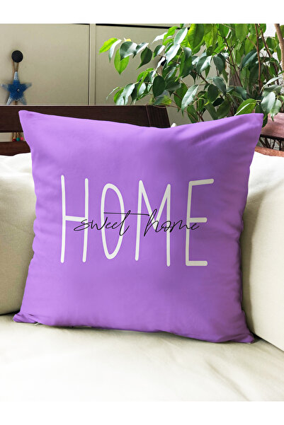 milroma غطاء وسادة مخملي مطبوع عليه كلمة "منزل" مقاس 43x43 سم