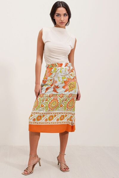 Hiccup Bdart Patterned Midi Skirt