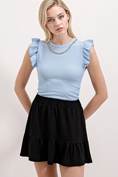 Hiccup Bdart Embroidered Textured Round Neck Blouse