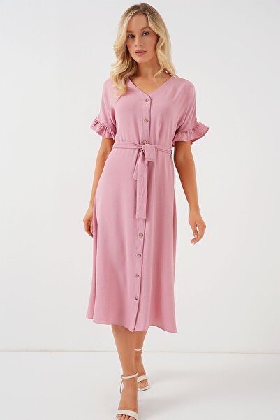 Hiccup Μίντι φόρεμα με λαιμόκοψη σε σχήμα V με κουμπιά BDART