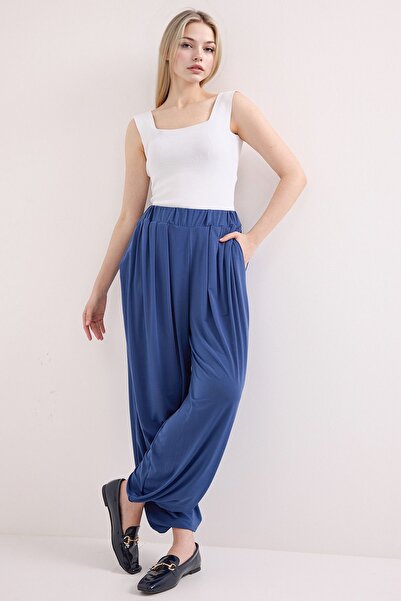 Hiccup Bdart Wide Leg Pleated Drawstring Pants