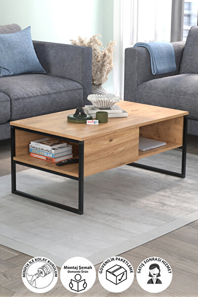 Bofigo Orta Sehpa Yan Sehpa Dekoratif Sehpa Metal Sehpa Zeus Çam