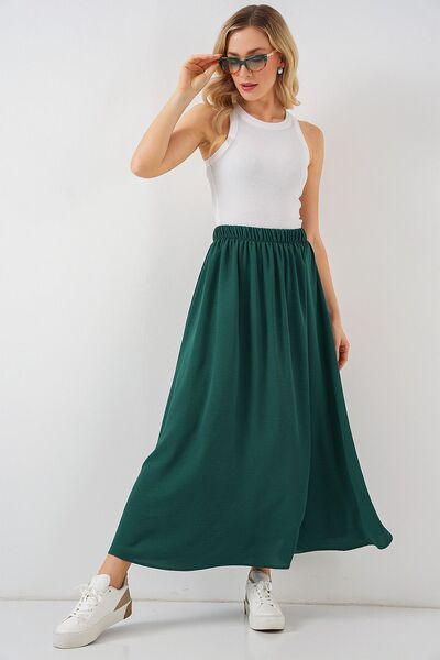 Hiccup Bdart Textured Maxi Skirt with Drawer Waist Detail