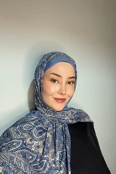 Madame Polo Endless Lena Desen Şal - Kot Mavi