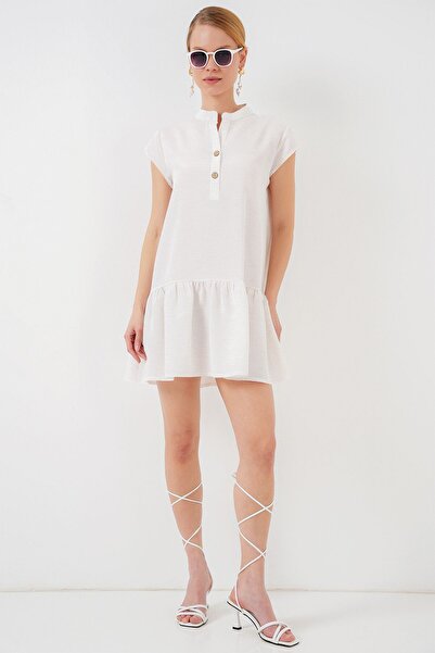 Hiccup Bdart Mini A-Line Dress with Button Closure