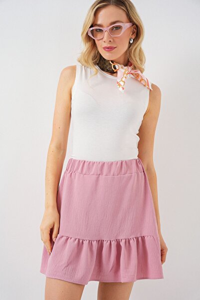 Hiccup Bdart Lined Textured Mini Skirt