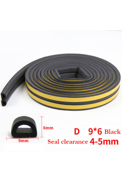 Choice7 شريط لاصق ذاتي لإغلاق الأبواب والنوافذ، أسود D 9x6 مم، 5 أمتار، DIPE،...