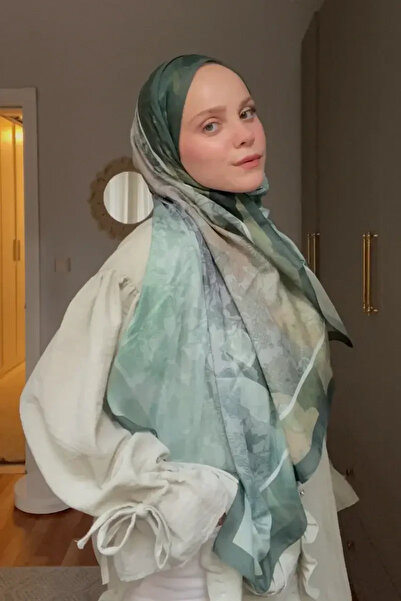 Madame Polo شال بنمط شمسي لا ينتهي - أخضر