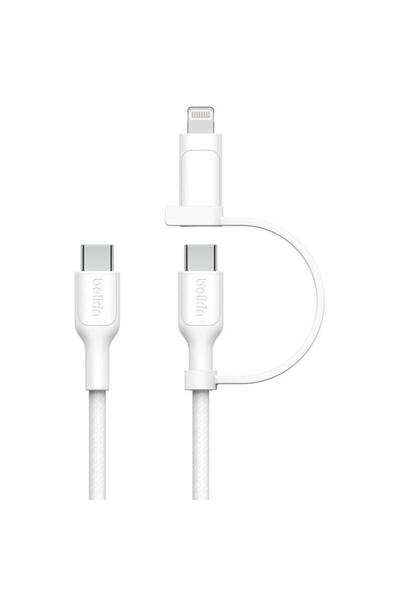 Belkin BoostCharge 2-in-1 Cable USB-C to USB-C/Lightning Sync & Charge Cable