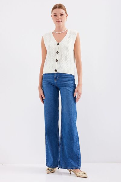 Hiccup Βελούδινο γιλέκο με κοντό λαιμόκοψη σε σχήμα V με κουμπιά BDART