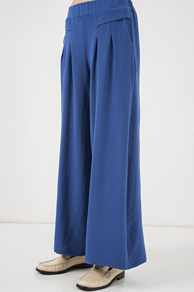 Hiccup Bdart Pleated Detailed Wide Leg Crepe Pants