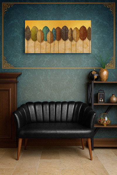 Azra Mobilya Papatya İkili Koltuk Siyah – Şık ve Rahat Suni Deri Ofis, Beklem...