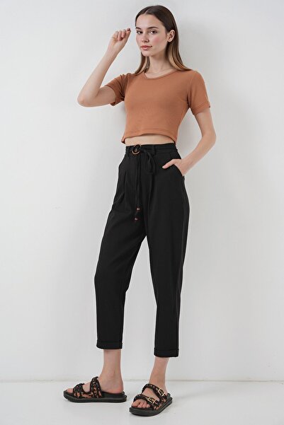 Hiccup Bdart Belted Relaxed Fit Ankle Length Pants