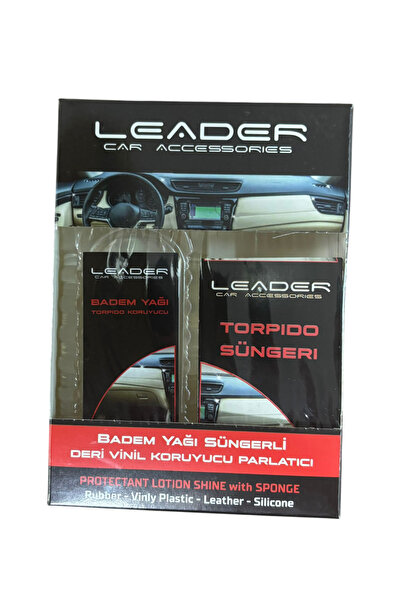 Leader Badem Yağı Parlatıcı Süngerli 200 Gr Torpido Plastik , Deri Vinil Koru...