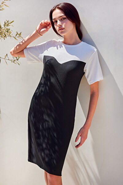 Hiccup Bdart Color Block Jersey Knit Dress, Dropped Neckline