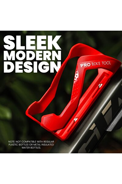 Pro Bike Tool suport pentru bidon de bicicletă, metal/plastic, roșu, 7,6 x 7,6 x 15,2 cm