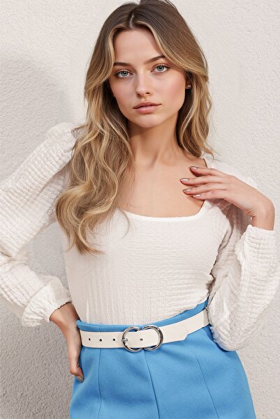 Hiccup Bluză cu mânecă lungă cu guler pătrat texturat BDART