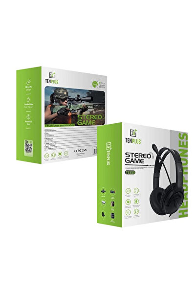 TENPLUS Wired gaming headset with built-in microphone, high volume and clear stereo sound