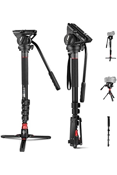 NEEWER Professional Camera Monopod with Feet, 70.5"/179cm Telescopic Portable Aluminum Travel Monopo