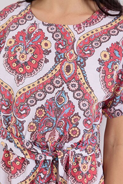 Hiccup Bdart Printed Midi Dress with Rope Tie Detail