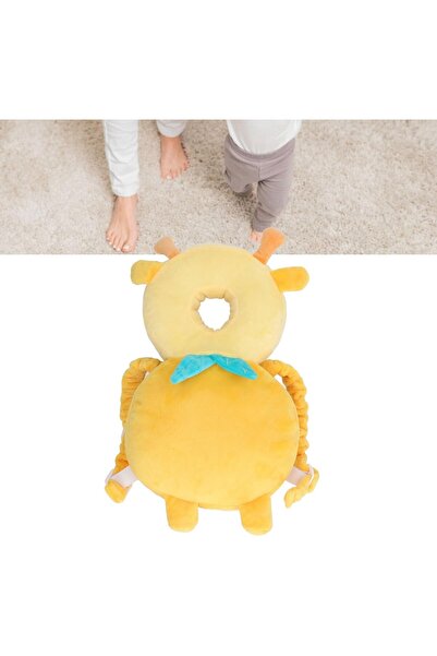 Flippy Backpack Head Protection Pillow — Giraffe Headrest for Babies, 33x6x19 cm, 180 g, Yellow
