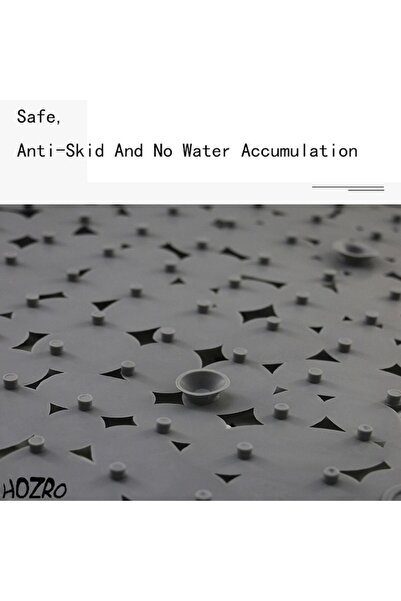 HOZRO Set 2 Covoare Antiderapante HOZRO, Alb si Gri, pentru Cabina de Dus, Modular si Rezistent la Apa