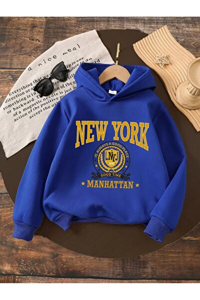oneagılyazı Iarna cu glugă Swea tricou , Copii New York Manhattan cu imprimeu