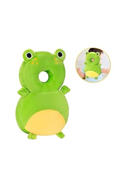 Flippy Head Protection Backpack Pillow, Flippy, Frog-Shaped Headrest for Babies, 33x6x19 cm, 180 g, Green