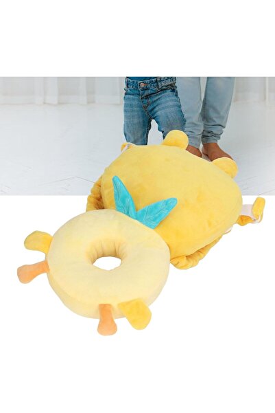 Flippy Backpack Head Protection Pillow — Giraffe Headrest for Babies, 33x6x19 cm, 180 g, Yellow