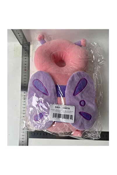 Flippy Backpack-Type Head Protection Pillow, Flippy, Butterfly-Shaped Plush Headrest for Babies, 33x6x19 cm