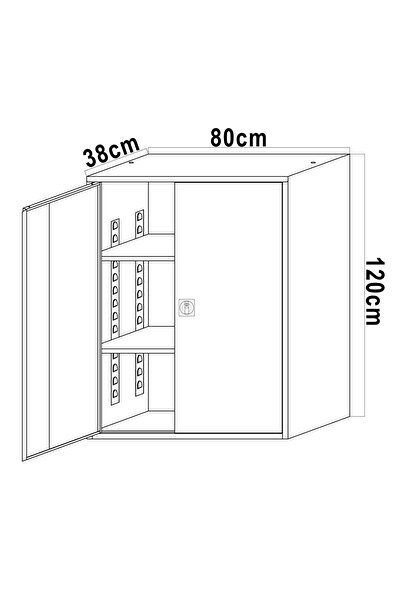 verametal Çelik Dosya Dolabı Metal Dolap Ofis Dolapları Arşiv , Garaj , Bahçe , Kiler , Balkon 80X38X120