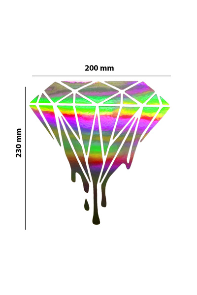 meristeed ملصق هولوجرام متغير اللون على شكل ألماس - للسيارات، الخوذات، الزجاج...