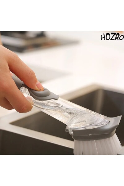 HOZRO Multifunctional Innovative Dishwashing Brush with Long Ergonomic Handle and Integrated Deterge