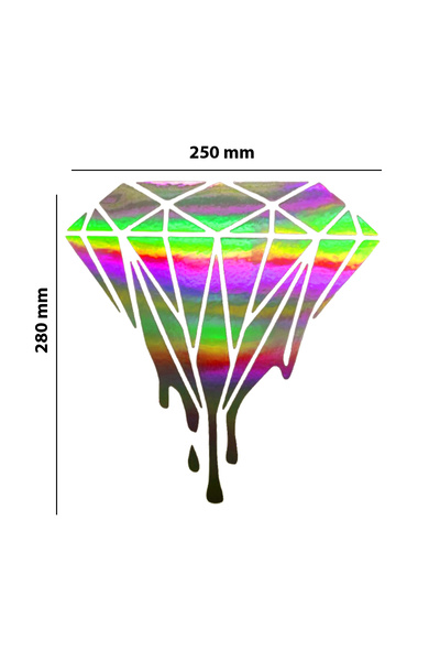 meristeed ملصق هولوجرام متغير اللون على شكل ألماس - للسيارات، الخوذات، الزجاج...