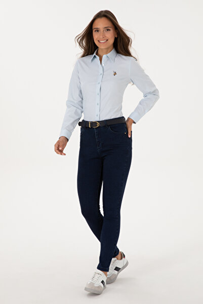 U.S. Polo Assn. Kadın Koyu Mavi Skinny High Waist Fit Jean Pantolon 50317633-...