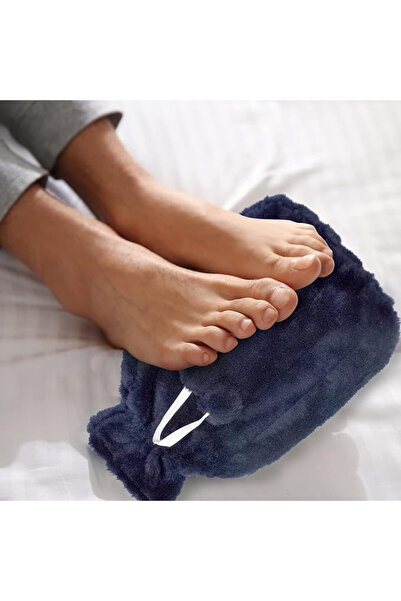 TRIXES hot water bottle set with cover, dark blue, rubber/textile, 2 L, 35x20 cm