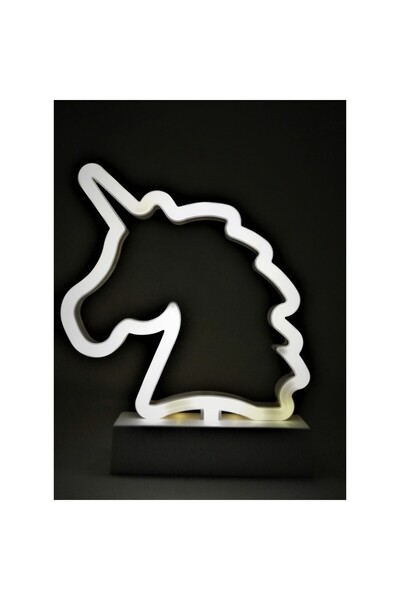 Bibilel Διακοσμητικό φωτιστικό μονόκερου με μπαταρία 25 εκ. σε ψυχρό λευκό χρώμα