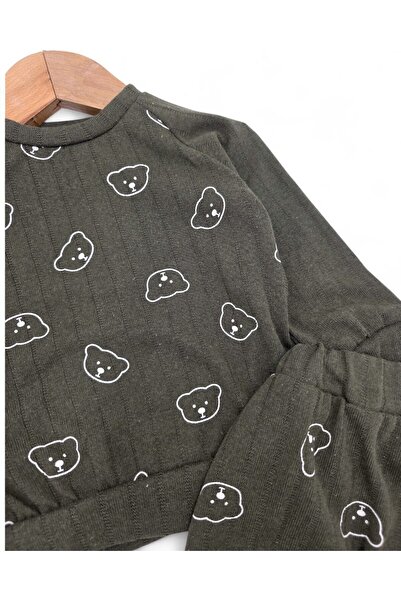 Egelite Teddy Bear Printed Very Thin Knitwear Seasonal 3-6-9-12-18 Month Baby Set / Thin and Slim Fit