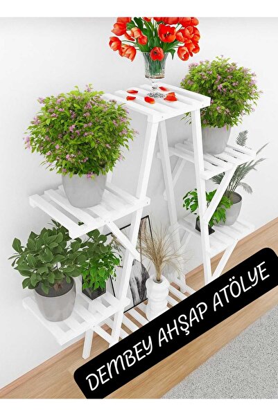 DEMBEY AHŞAP ATÖLYE Dembey Ahşap Atölye Ahșap Çiçeklik Saksılık Saksı Standi
