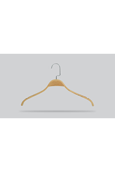 NYN Nickel Lama Hooks Natural Color Stylish Wooden Hanger 4 Pieces (Shirt, Bluse, T-Shirt)