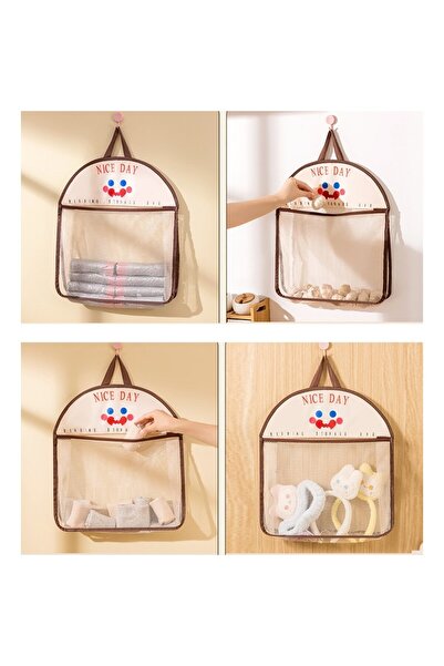 Flippy Storage Bag, Hanging Pouch, Multifunctional, Mesh, 40 x 10 x 44 cm, Black