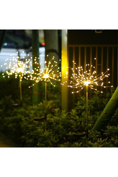 Flippy Solar lamp shaped like fireworks, 120 LEDs, warm white,