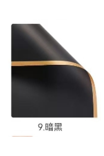 Choice7 ورق تغليف الزهور باللون الأسود، 5/20 قطعة، حافة ذهبية، وردة على الطرا...