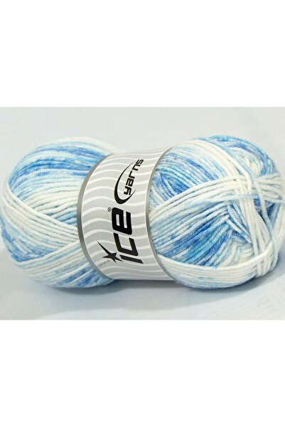 Ice yarns مجموعة من 4 خيوط من خيوط الجليد HAPPY BABY بوزن 100 جرام، بألوان أر...