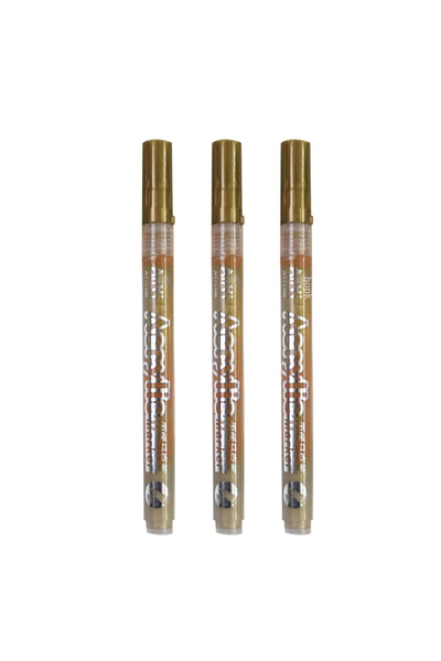Choice 3Pcs gold pen 3Pcs/set Acrylic Markers Paint Pen Black/White/Gold/Silv...