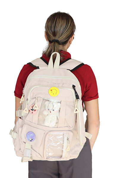 Ak Tepe Store Kore Tarzı Aksesuarlı Peluş Ayıcık ve Kalemlikli 5 Bölmeli Su G...