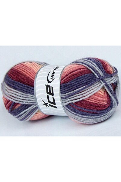 Ice yarns مجموعة من 4 × 100 جرام من خيوط آيس يارنز نيس بيبي، خيوط سلمون، جملي...